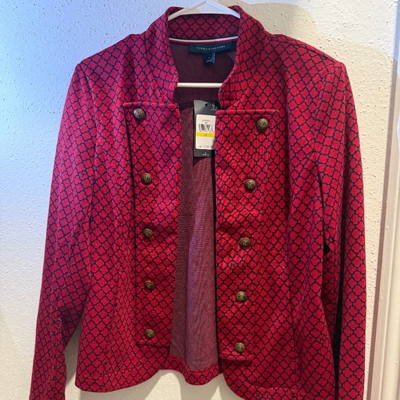 Tommy Hilfiger Brand New Women's Jacquard-Print Open-Front Jacket - Picture 1 of 8